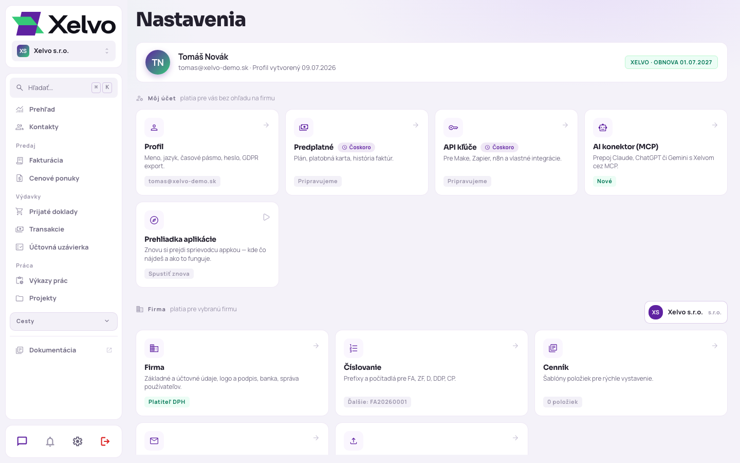 Karta AI konektor v Nastaveniach